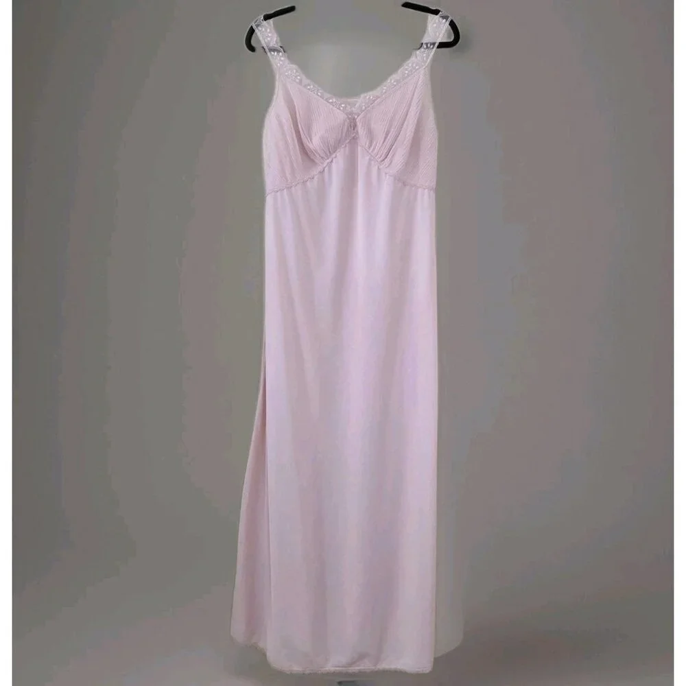 Vintage Fibra Anic Nivion IT 4 / L Full Slip Nightgown Babydoll Nylon Lace Italy